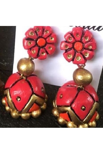 Handpainted Terracotta Jewellery – Ear rings Handpainted Terracotta Jewellery – Ear rings